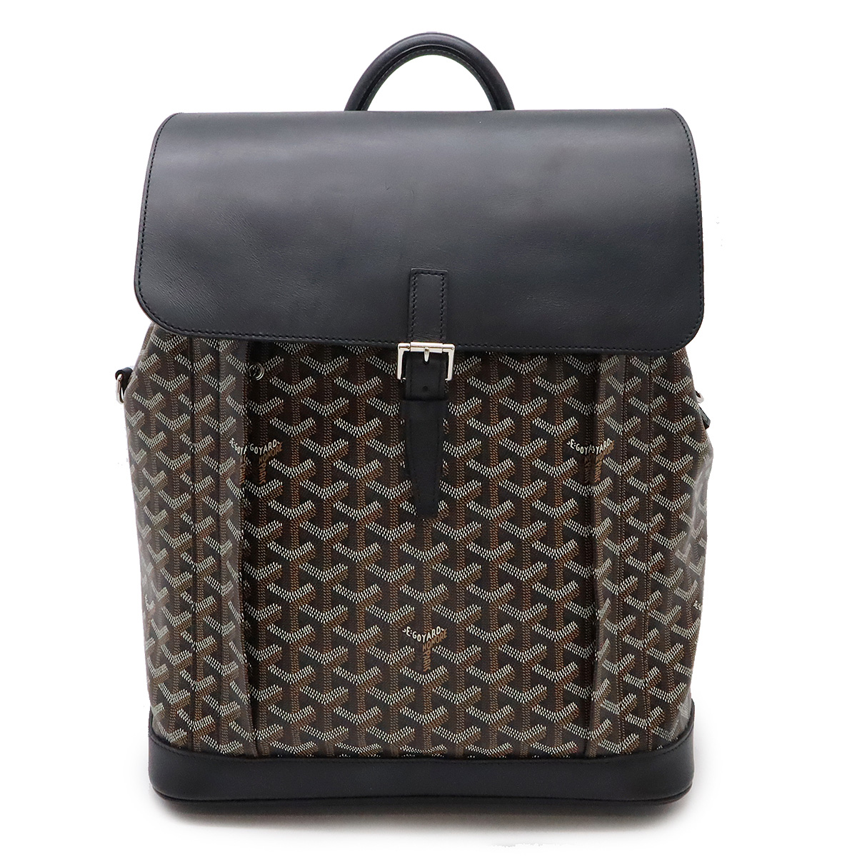 GOYARD ゴヤール アルパン バックパックMM リュックサック デイパック PVC レザー ブラック ブラウン ホワイト シルバー金具