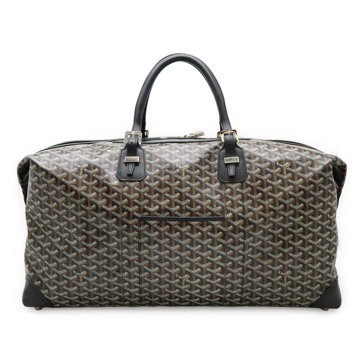 GOYARD ゴヤール ボウリング55 ボーイング55 ボストンバッグ トラベルバッグ 旅行バッグ ヘリンボーン柄 PVC レザー ブラック 黒 シルバ